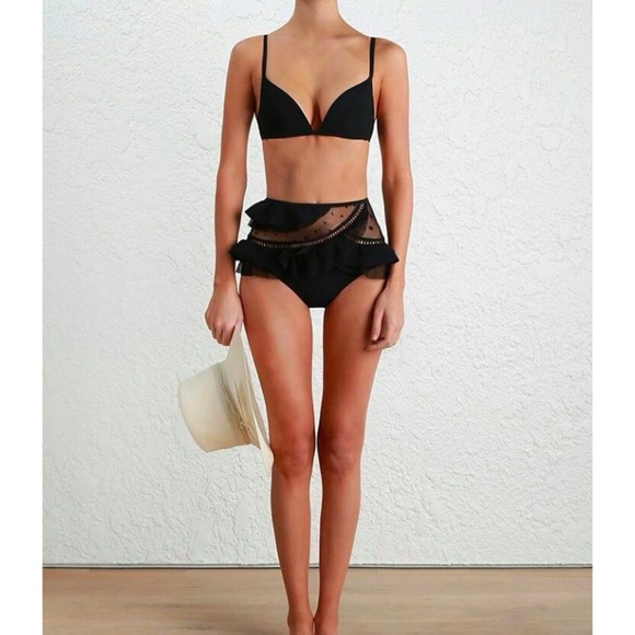 Zimmermann ruffle trim top and bottom swimsuit sz Au 1 - Picture 4 of 15